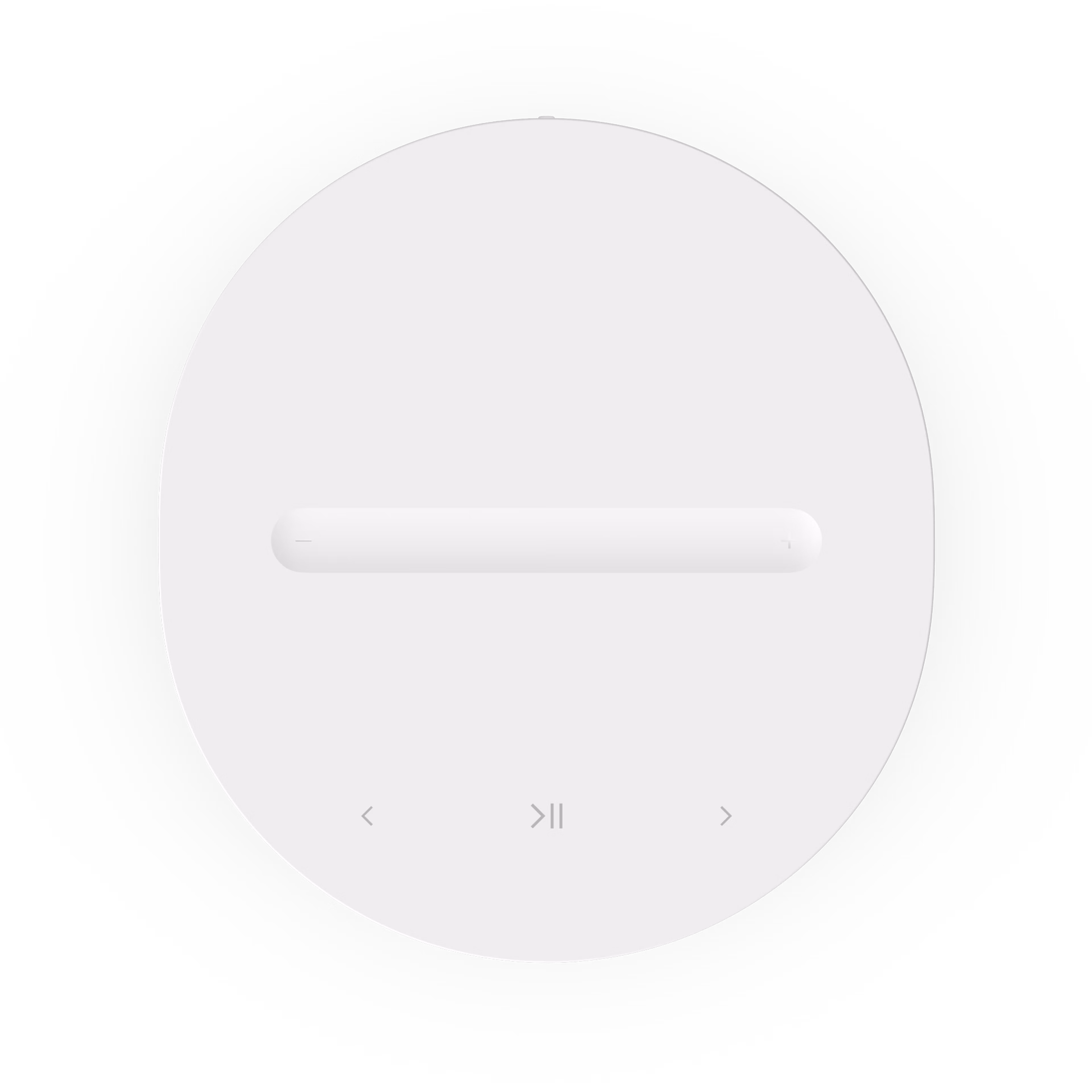 Vue du dessus et de l’interface tactile d’un Sonos Era 100 SL blanc