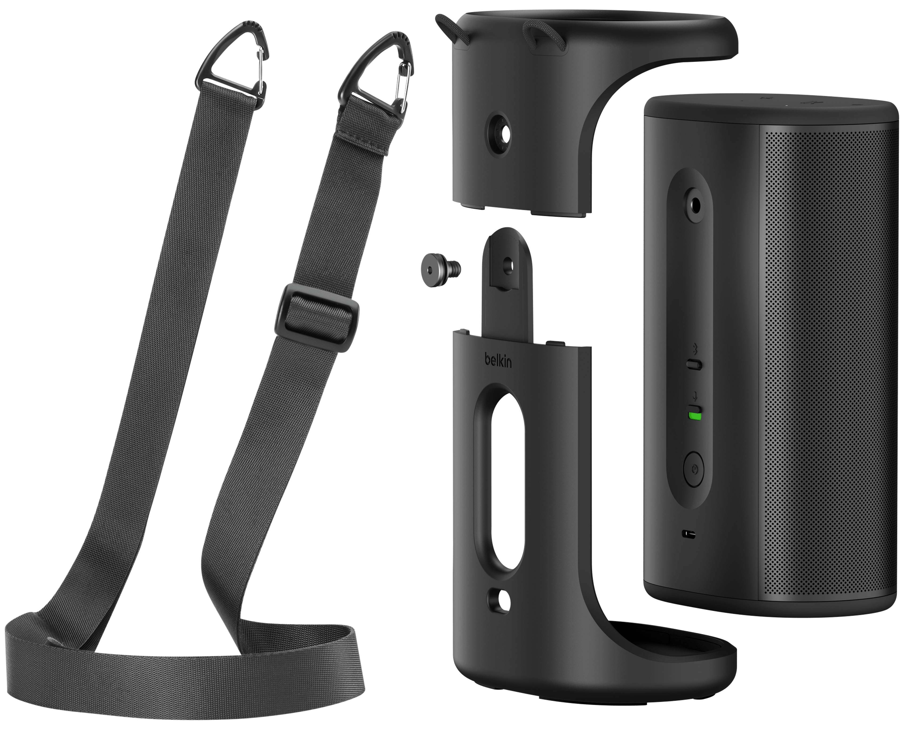 Disassembled Belkin Carrying Case for Sonos Play in black