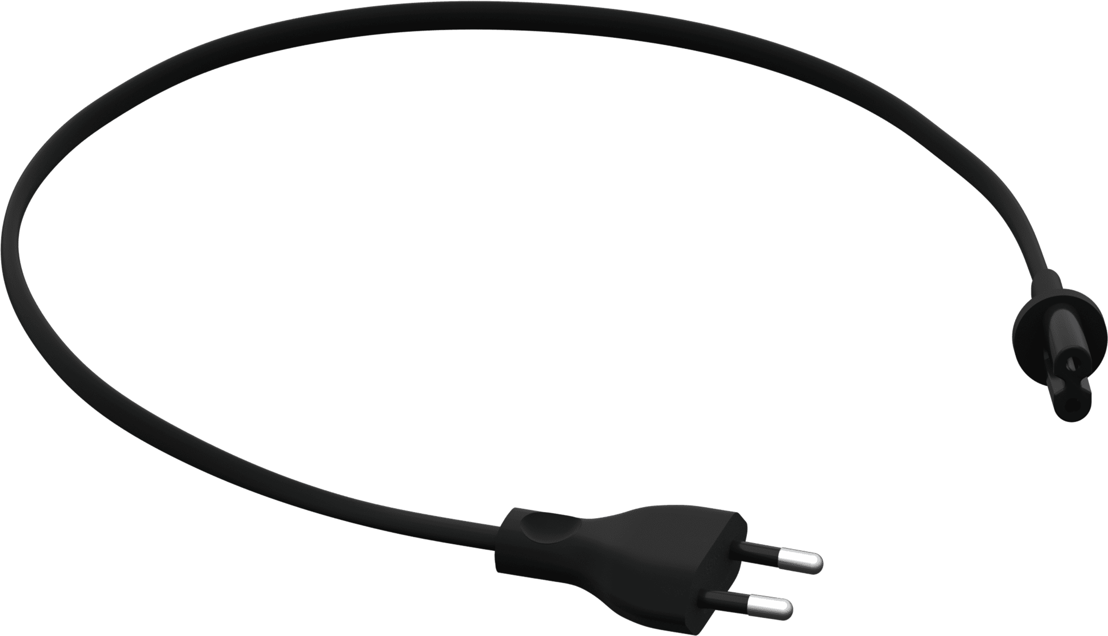 Kort, svart strömkabel I