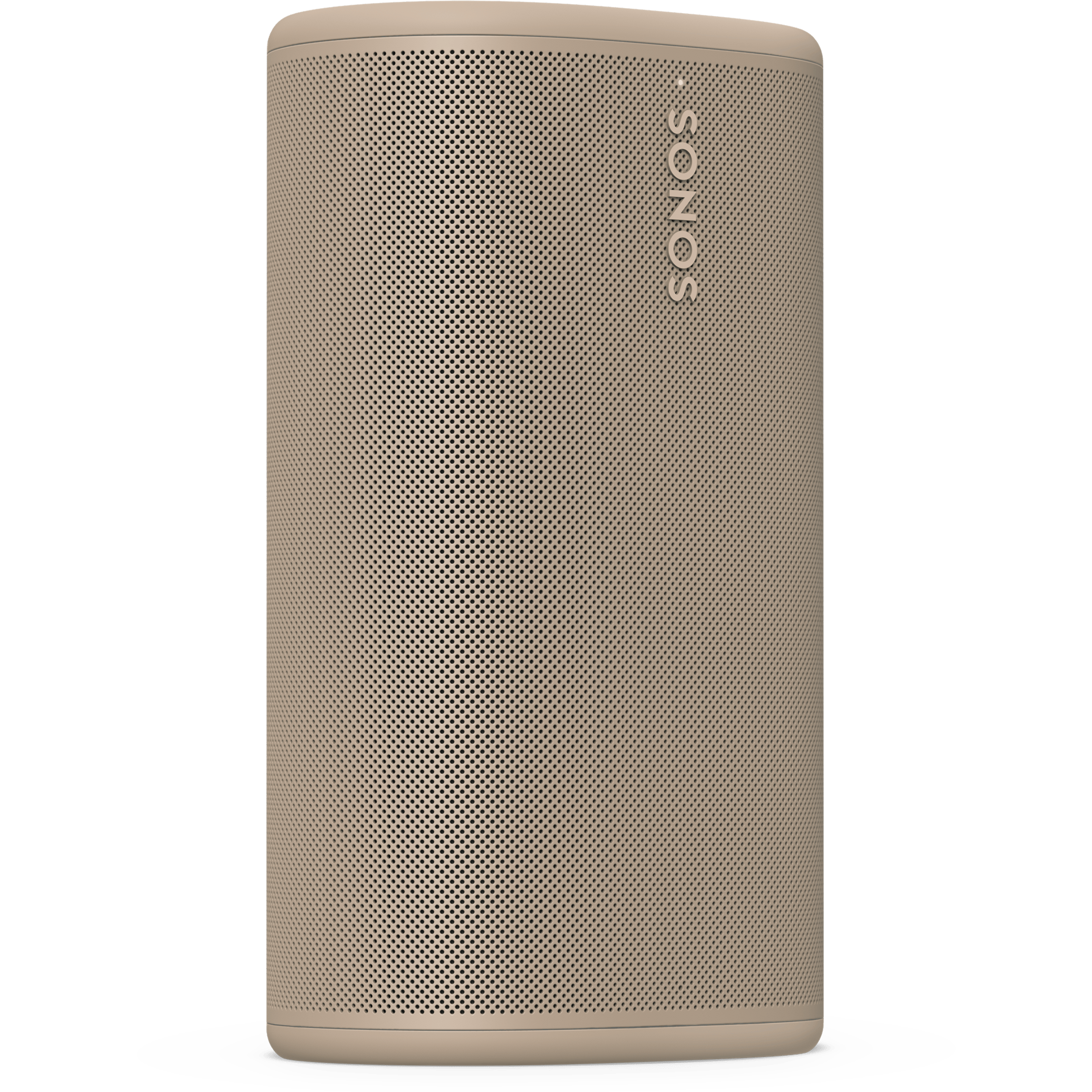 Vue de face d’un Sonos Play couleur Sable légèrement incliné