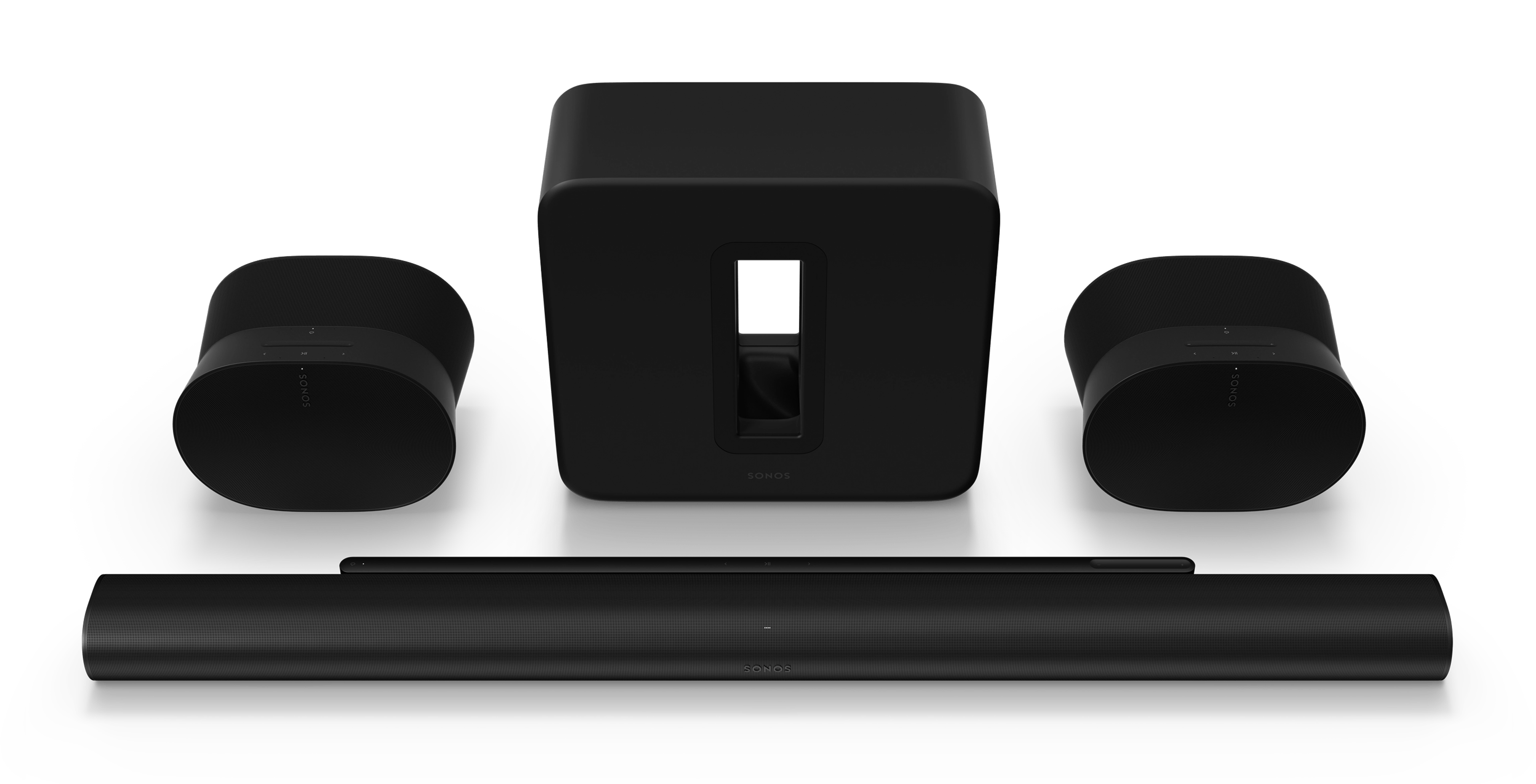 Home Theater set with Arc Ultra, Sub 4 and two Era 300s in black