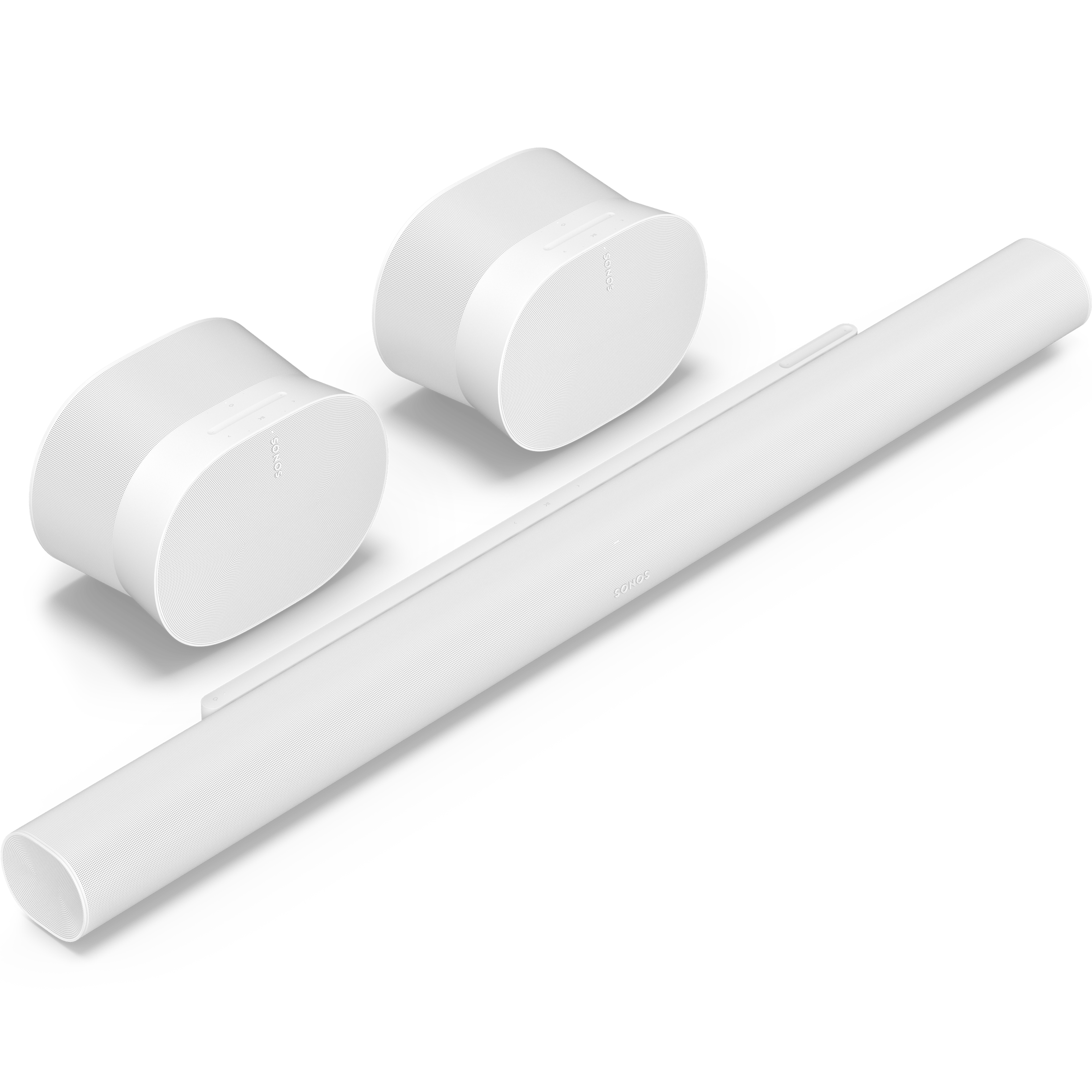 Sistema con Arc Ultra y dos altavoces Era 300 en blanco