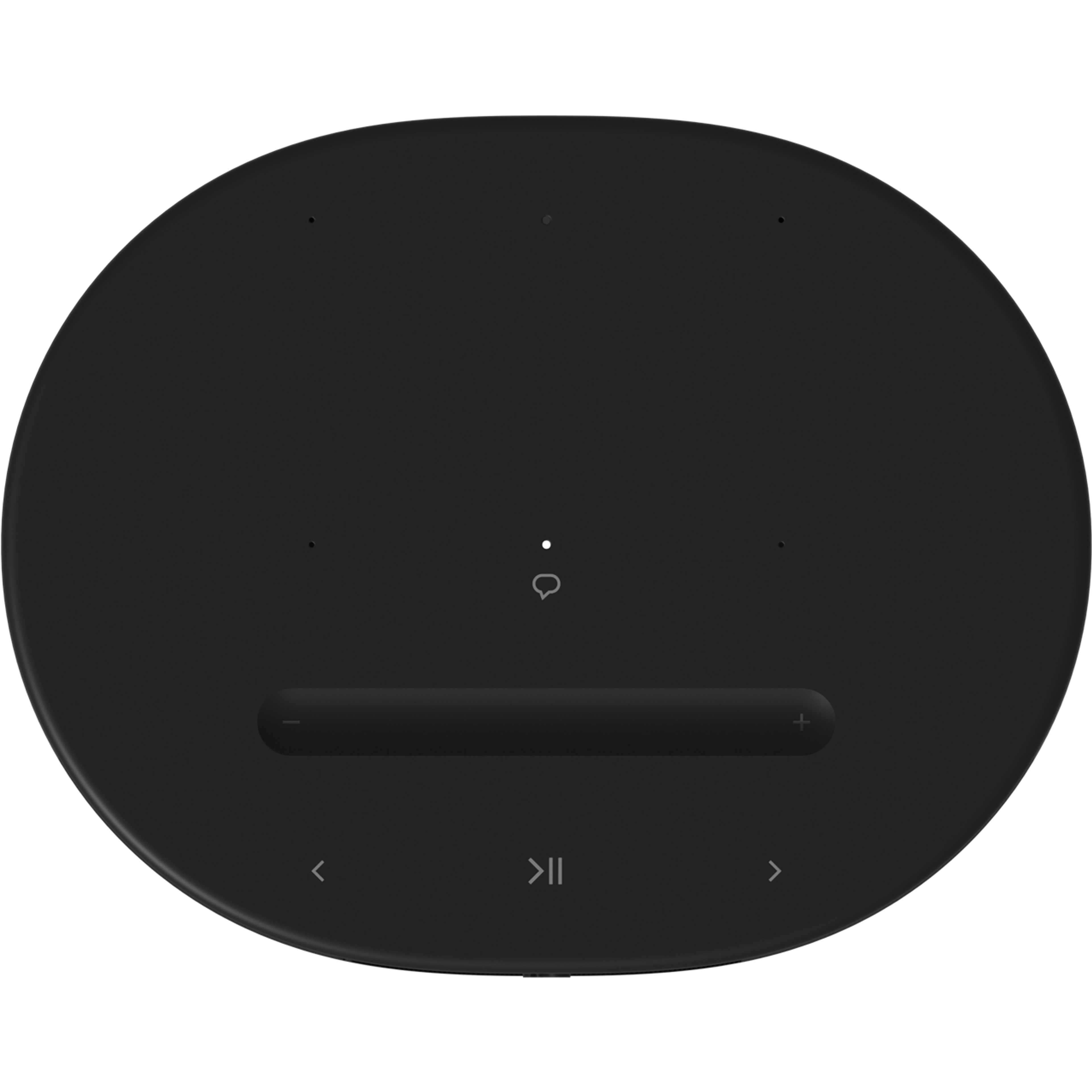Draufsicht auf die Steuerelemente eines Sonos Move 2 in Schwarz