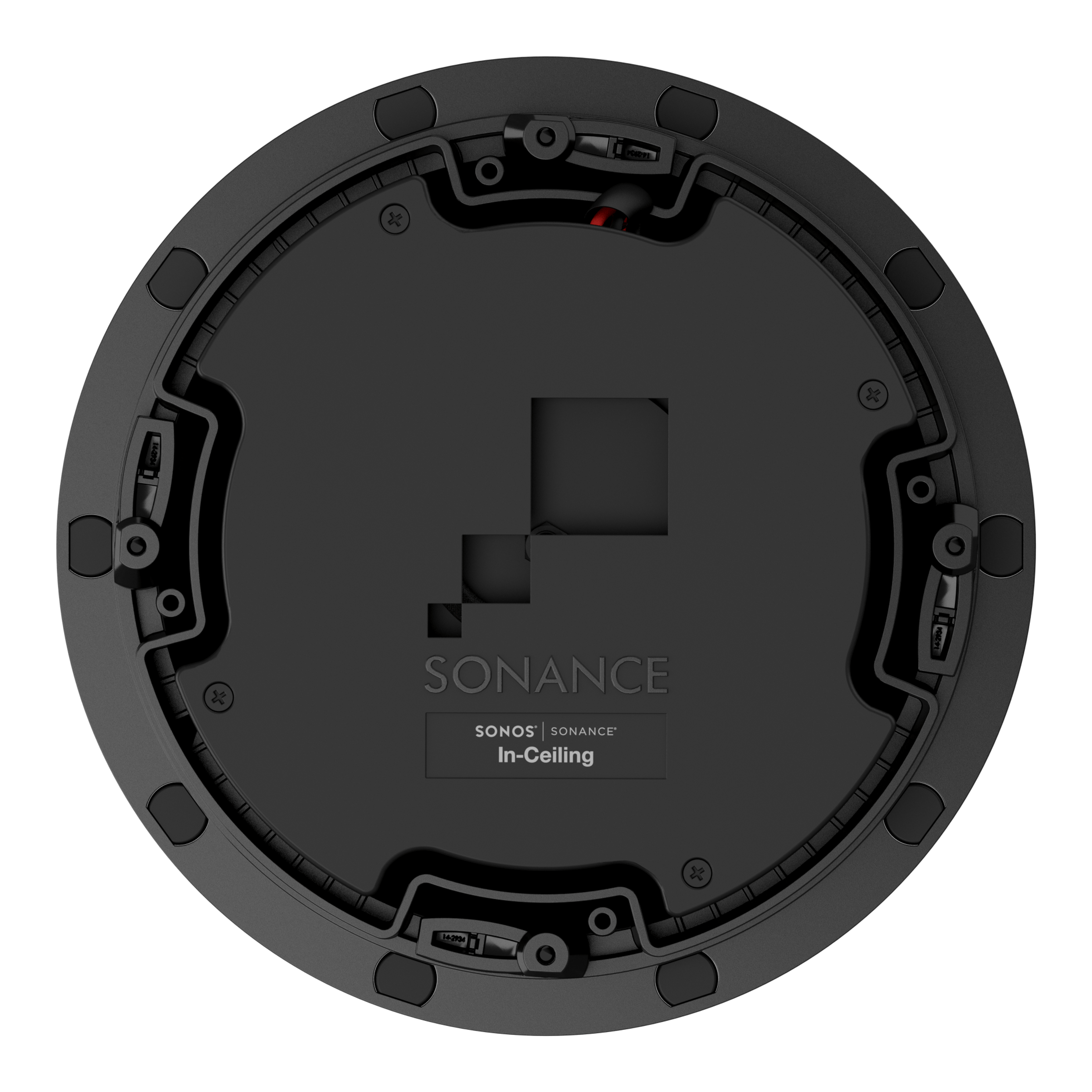 Bottom view of the 6 inch in-ceiling speaker housing