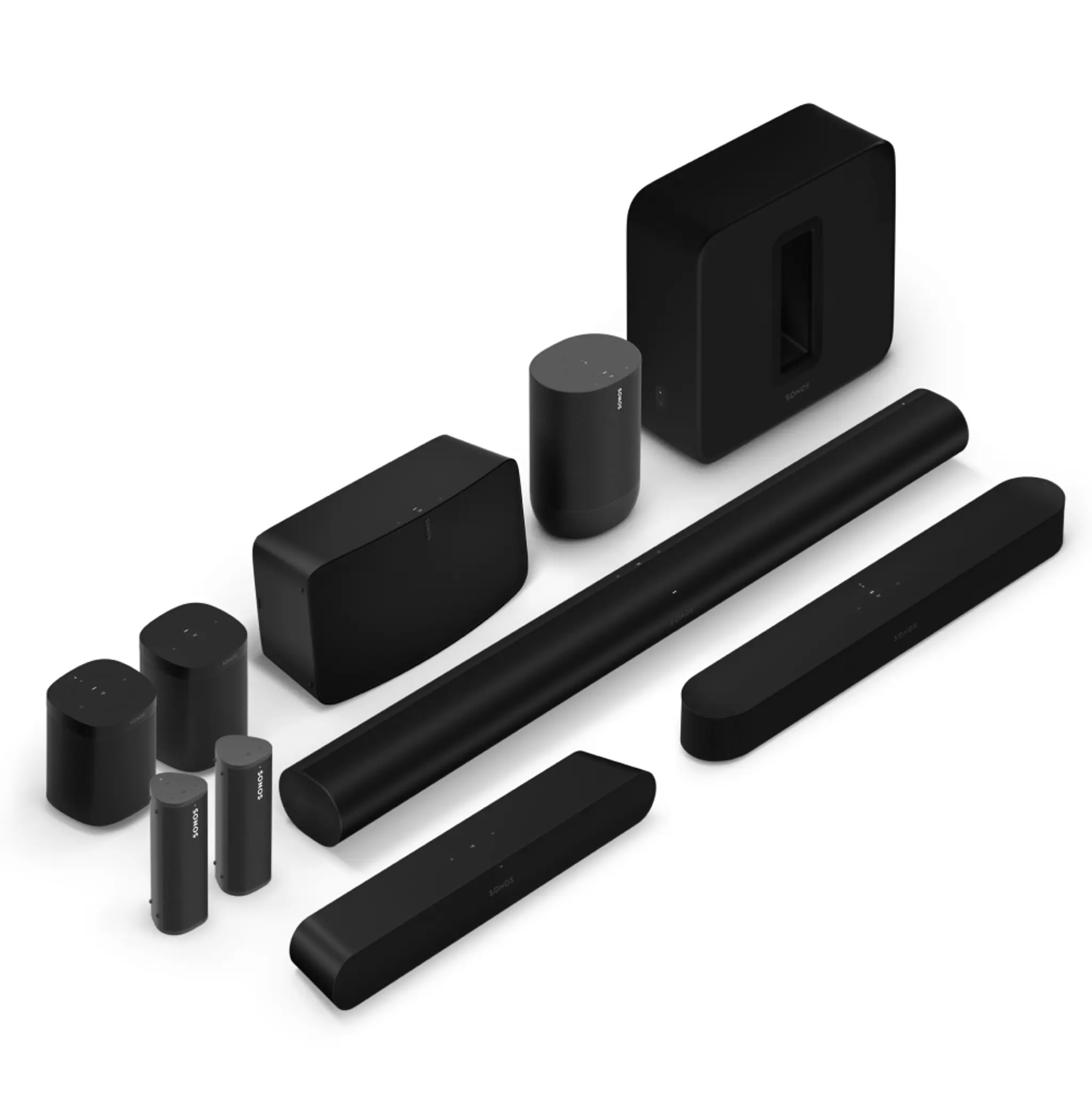 A group of Sonos speakers