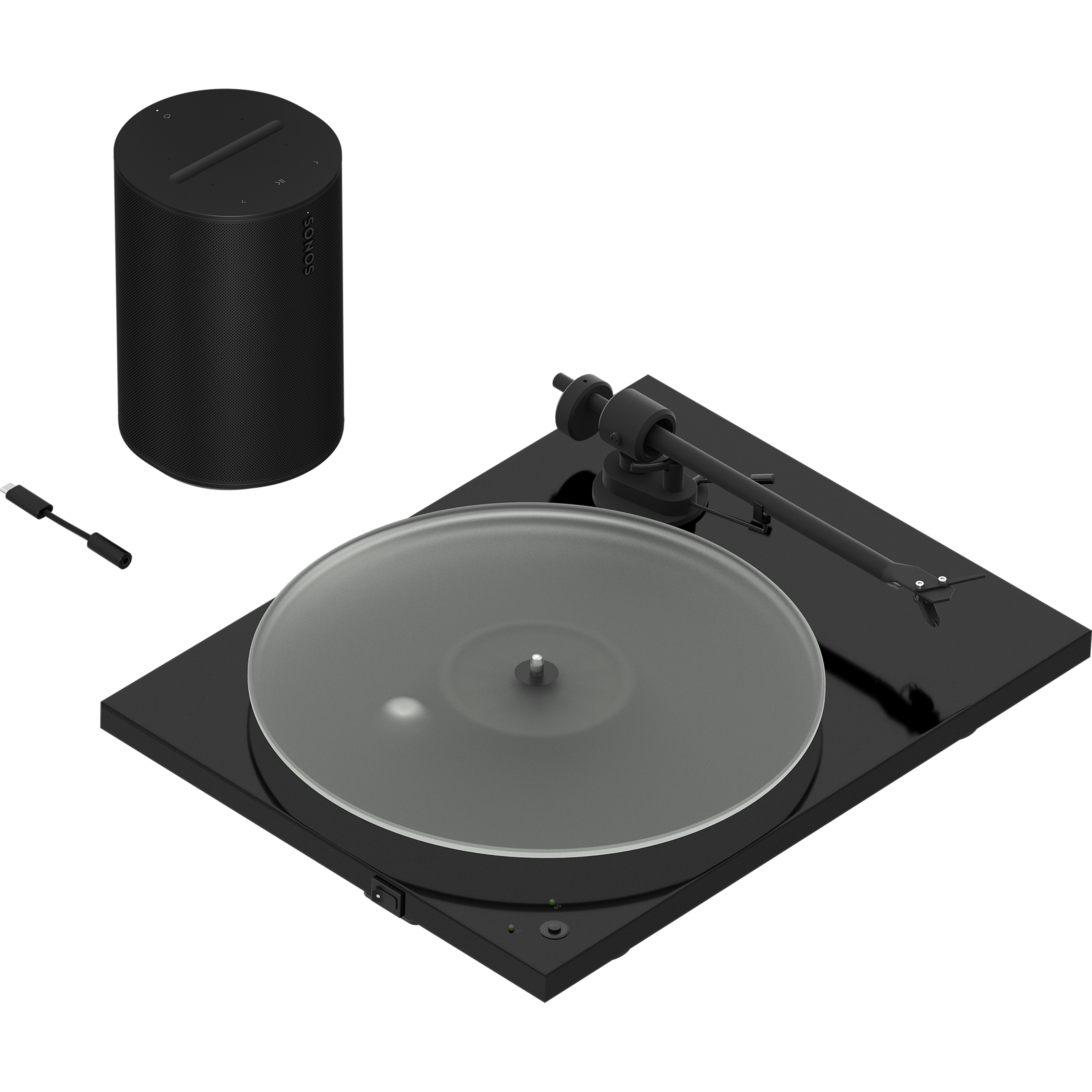 Black Era 100, Line-in Adapter, and Pro-Ject T1 turntable