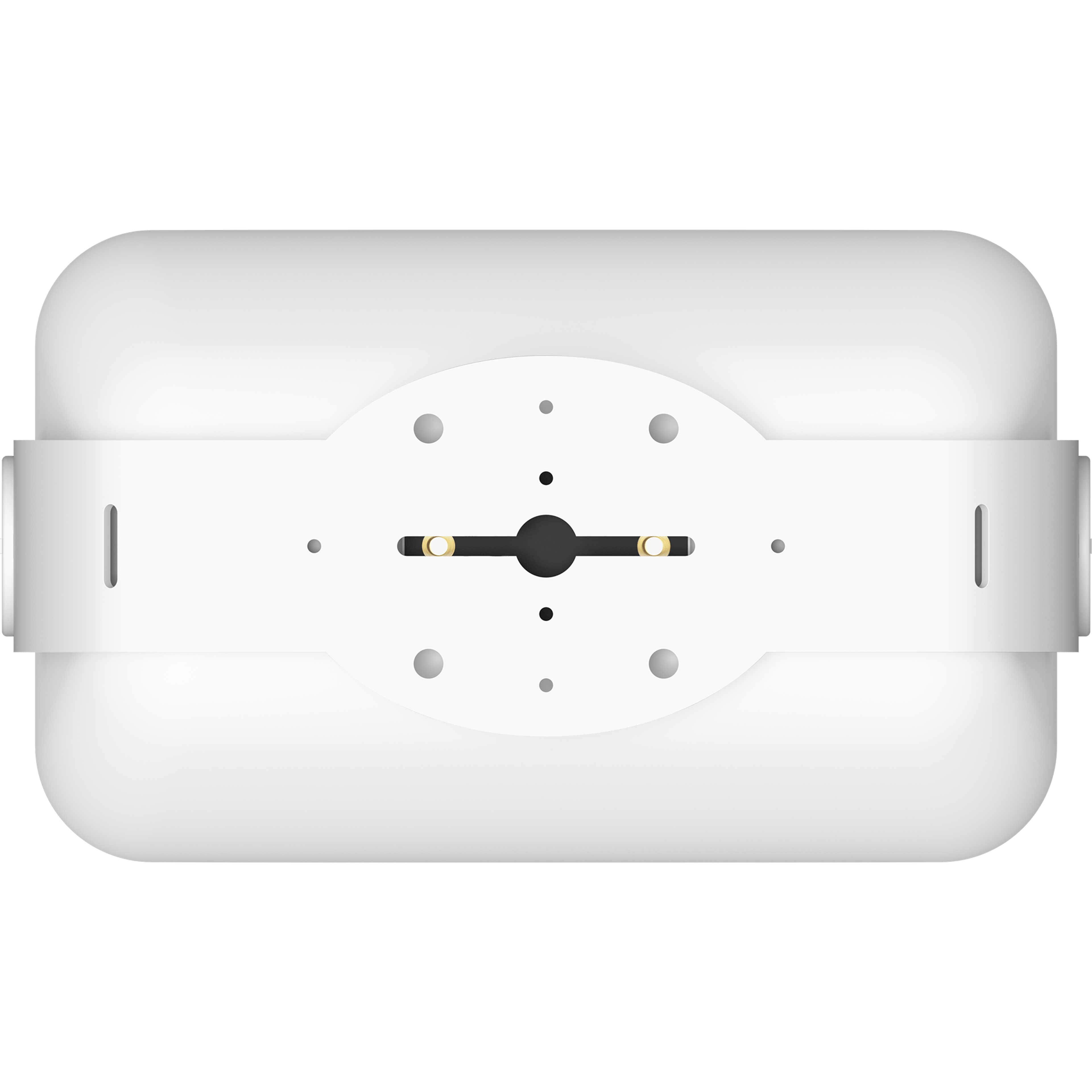 Back view of a white outdoor speaker