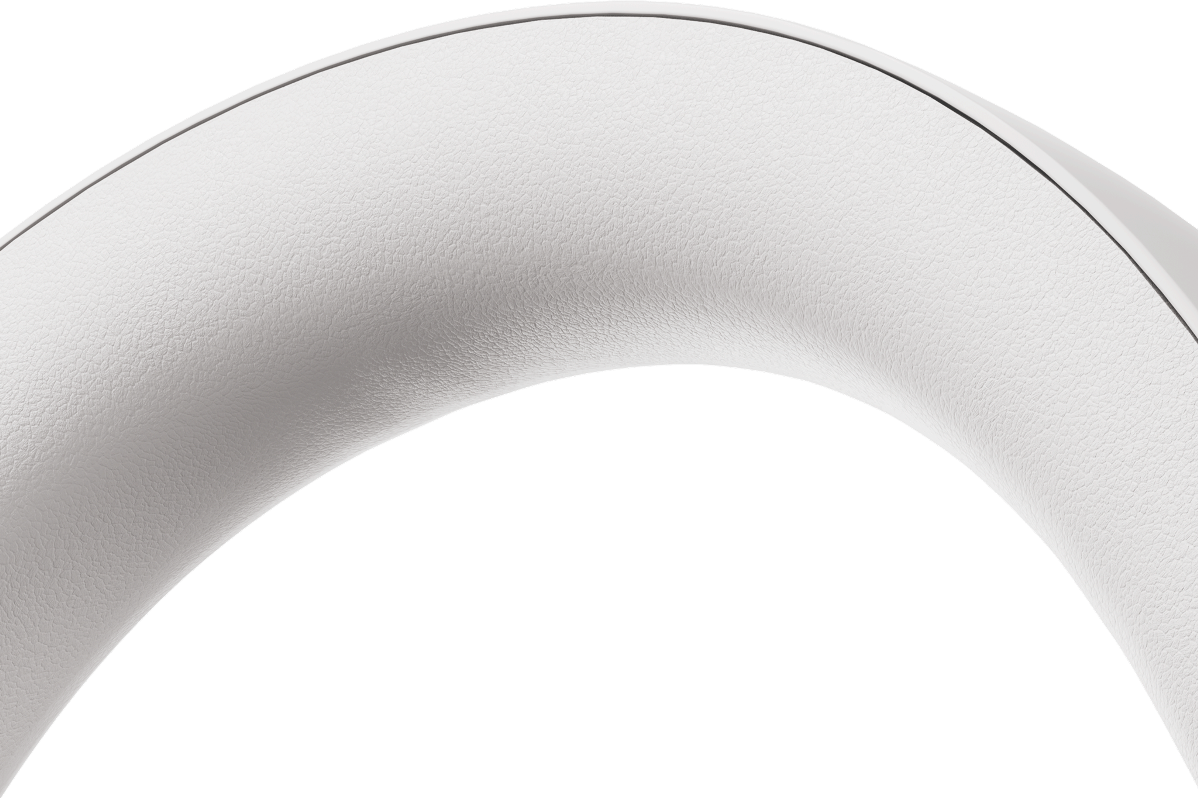 Closeup of the headband on a pair of white Sonos Ace headphones