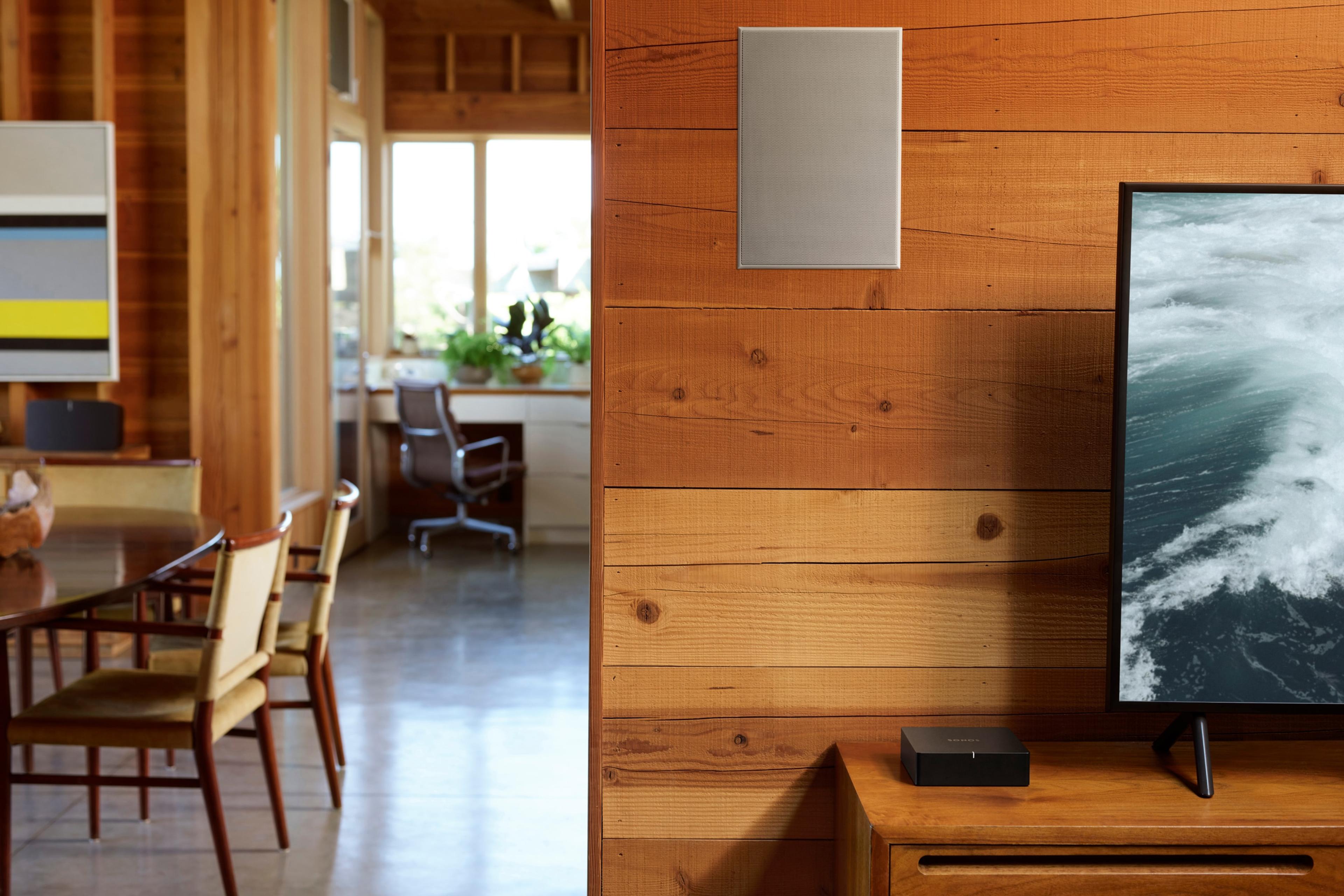 Sonos Port with TV and wall-mounted speakers