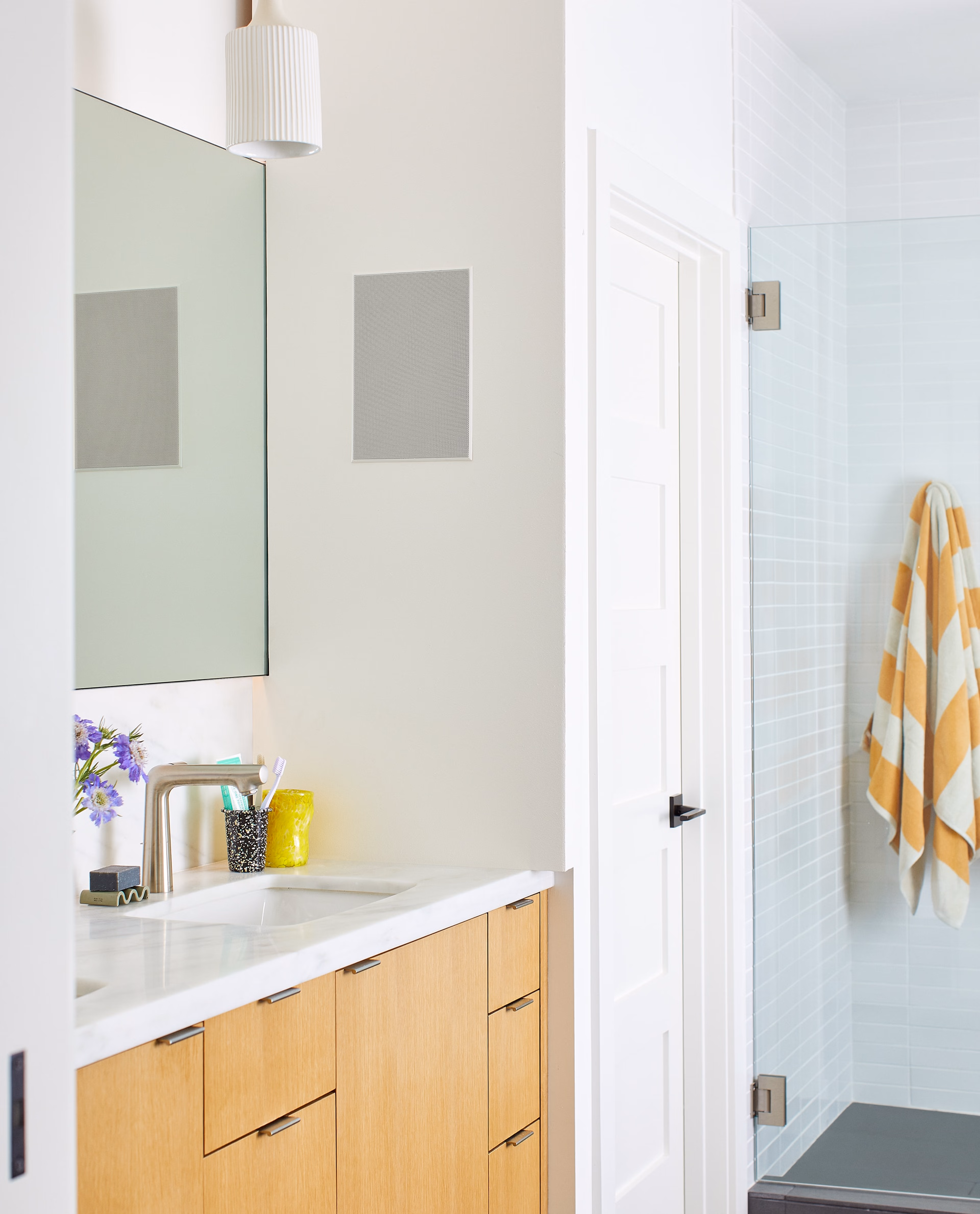 Sonos and Sonance In-Wall speaker installed in the bathroom